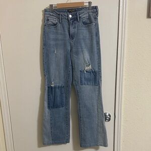 Dear John Patchwork Flare Wide Leg Jeans size 27